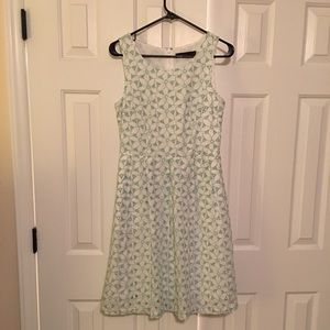 The Limited fit and flare floral eyelet dress